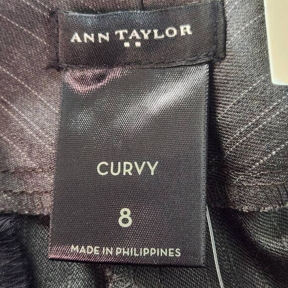 Ann Taylor Gray Pinstripe Trousers NWT Size 8 Gray Stripe Dress Pants - Picture 6 of 10